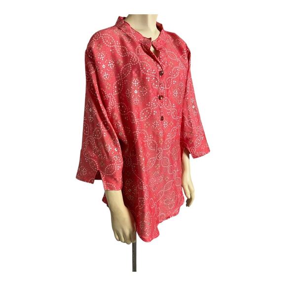 Handmade Tunic Blouse Shirt Womens L / XL Button Down Boho Indie Hippie - Picture 2 of 9